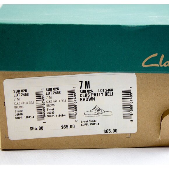 Clarks Womens Patty Beli Brown Leather Slip-On Clogs Mules Size 7M Shoes - Picture 3 of 8